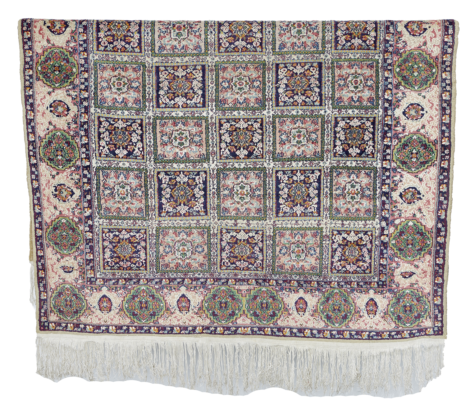 Appraisal: A SILK AND WOOL RUG KASHMIR TH CENTURY Of repeated