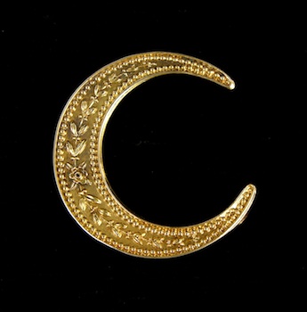 Appraisal: A Victorian Gold Crescent Pin Stamped k yellow gold pin