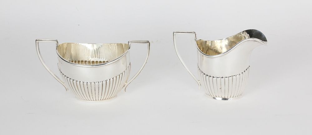 Appraisal: English Sterling Silver Creamer and Sugar English Sterling Silver Creamer