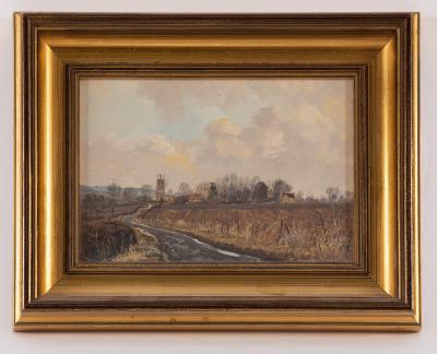 Appraisal: Edward Stamp British born View of Whiston Northampstonshire oil on