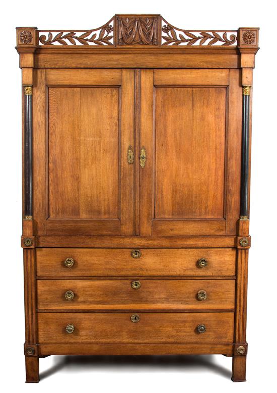 Appraisal: Sale Lot A Louis Philippe Style Carved Oak Armoire th