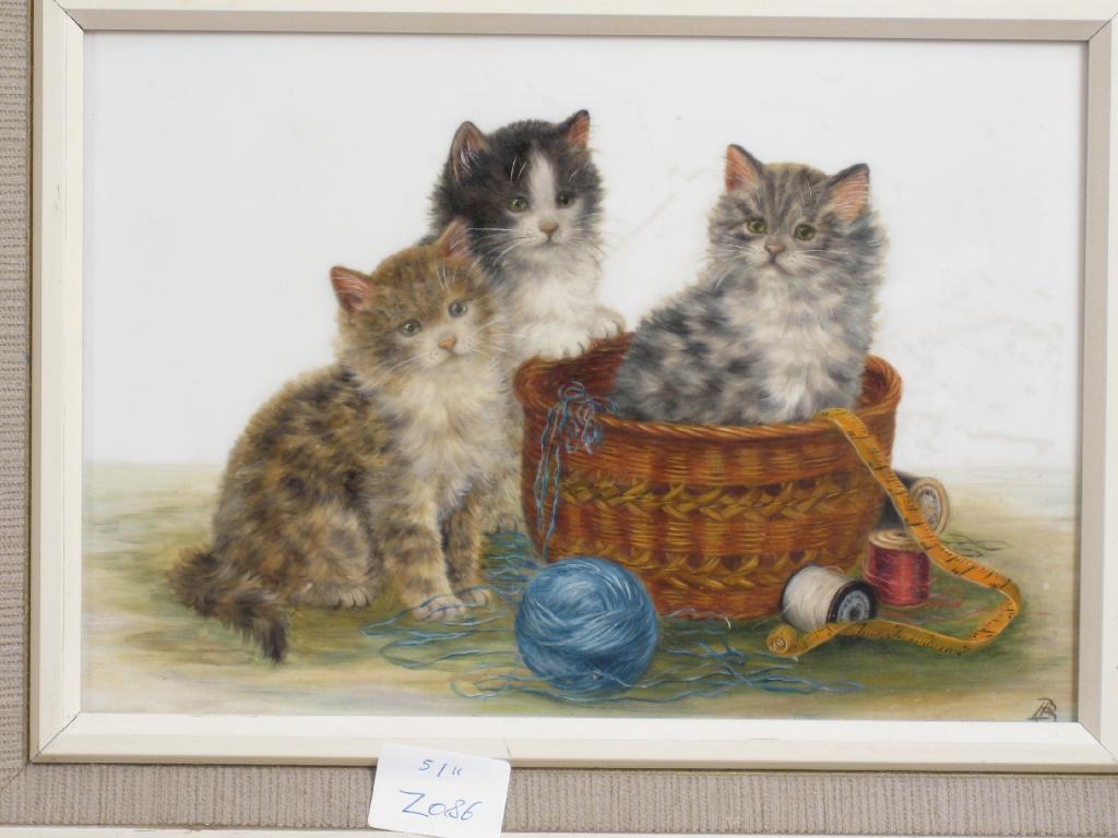 Appraisal: BESSIE BAMBER fl c - Three Kittens and Kittens seated