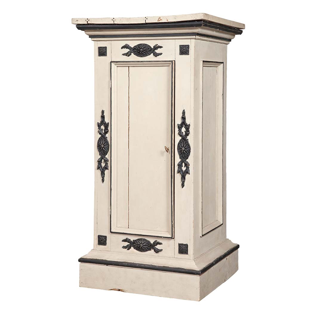 Appraisal: Continental Neoclassical Painted Pedestal Cabinet First quarter of the th