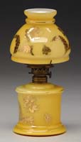 Appraisal: SCARCE YELLOW CASED GLASS MINI LAMP S - Dark yellow