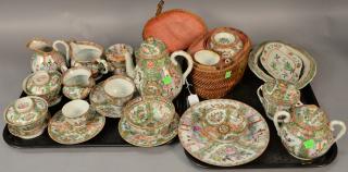 Appraisal: Twenty-five piece lot of Rose Famille porcelain to include teapot