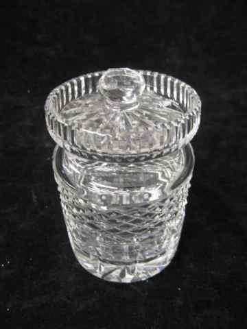 Appraisal: Waterford Cut Crystal Jam or Jelly Jar '' signed excellent