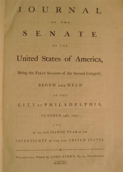 Appraisal: vol United States Journal of the Senate of the United