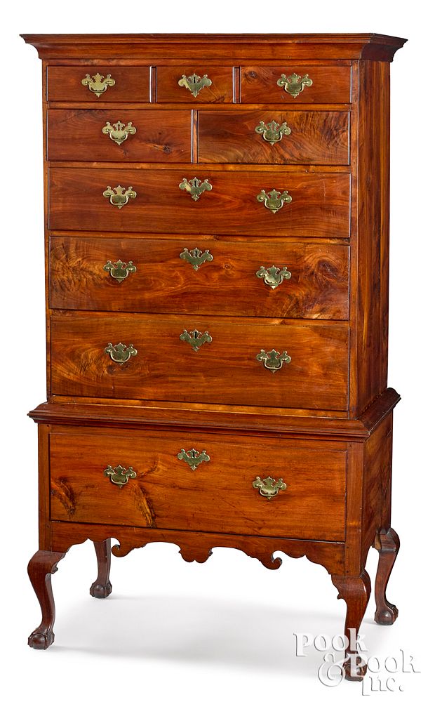 Appraisal: Pennsylvania Chippendale walnut high chest Pennsylvania Chippendale walnut high chest