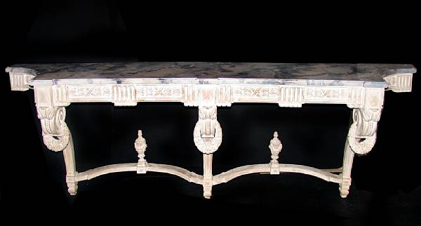 Appraisal: A Louis XIV style paint decorated and faux marble console