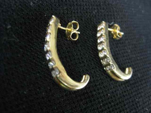 Appraisal: Diamond Earrings round diamonds totaling carat in shrimp tail settings