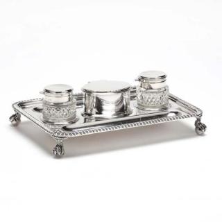 Appraisal: Victorian Silver Ink Stand with London hallmarks sponsor's mark for