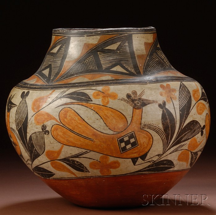 Appraisal: Southwest Polychrome Pottery Olla Acoma c late th century decorated