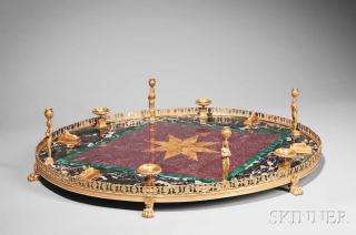 Appraisal: Empire-style Gilt-bronze and Marble Surtout de Table France th century