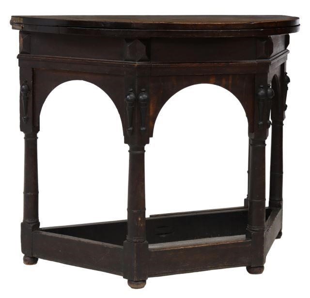 Appraisal: English Jacobean style oak credence table th c having flip