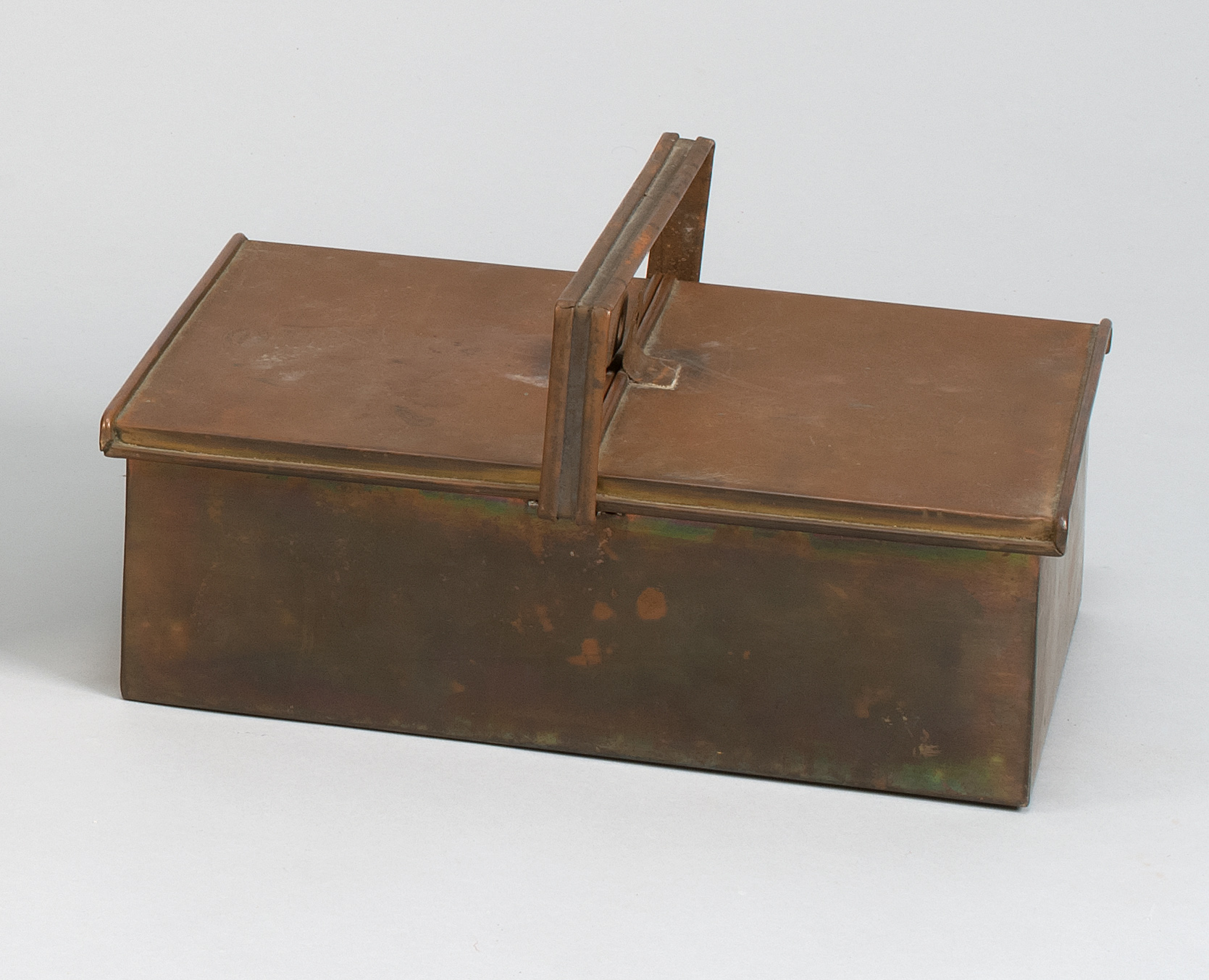 Appraisal: UNUSUAL BRASS LIFT-TOP LUNCH BOX Early th CenturyFrom the U