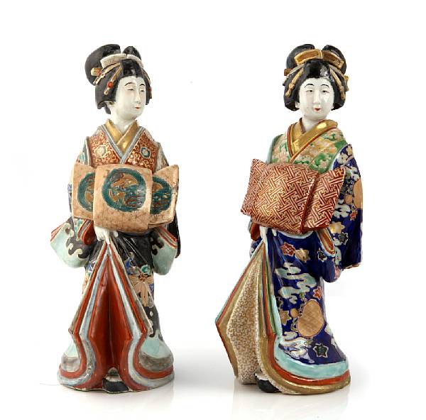 Appraisal: A pair of porcelain Kutani figures height in width in