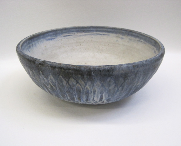 Appraisal: ART POTTERY BOWL blue and white glaze Diameter Condition Report