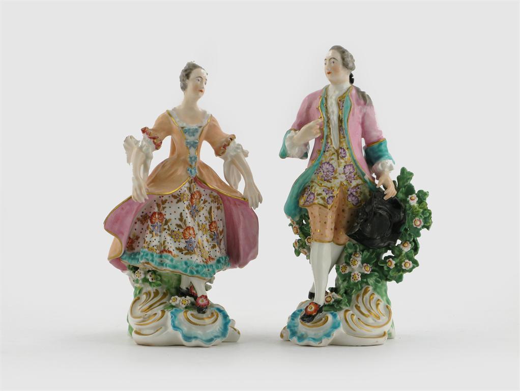 Appraisal: A pair of Derby figures of dancers