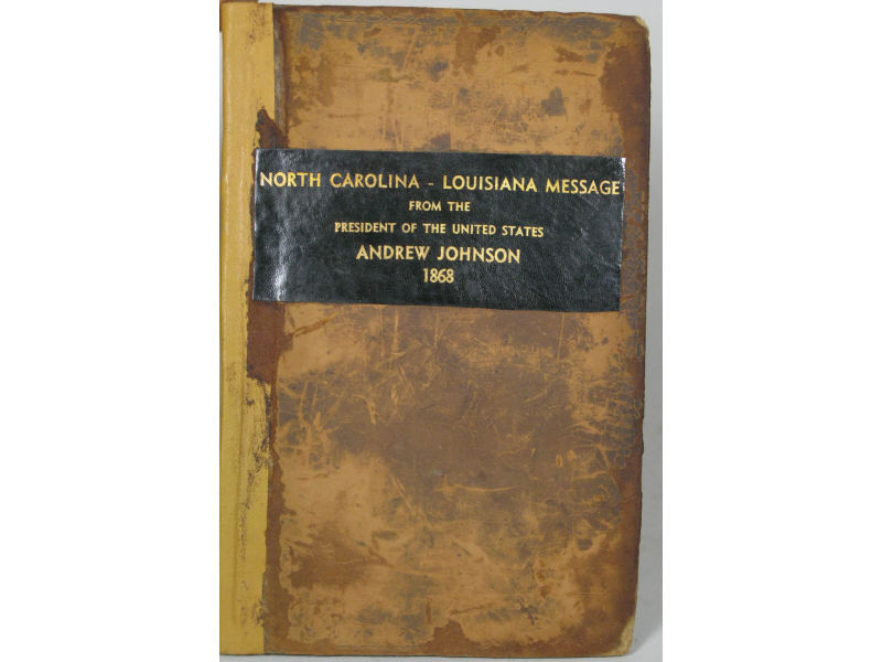 Appraisal: Reconstruction Era Congressional Imprint North Carolina - Louisiana Message From