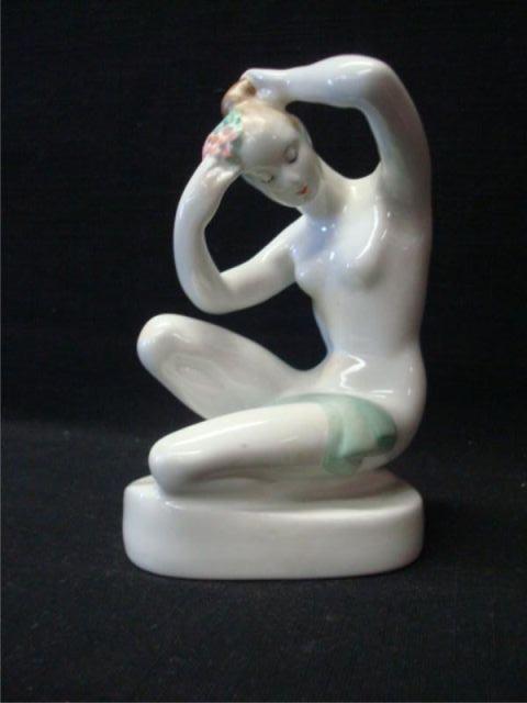 Appraisal: BUDAPEST porcelain figure of nude woman From a Brooklyn NY