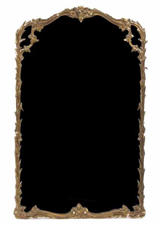 Appraisal: A Rococo Style Giltwood Pier Mirror the vertical shaped plate