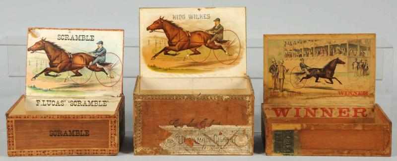 Appraisal: Lot of Harness Racing Cigar Boxes Circa s Inner titles