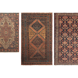 Appraisal: Three Persian Wool Area Rugs th Century Largest feet inches