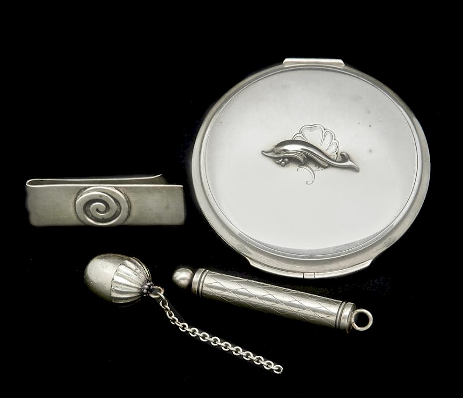 Appraisal: Georg Jensen sterling pieces Georg Jensen sterling pieces including mirrored