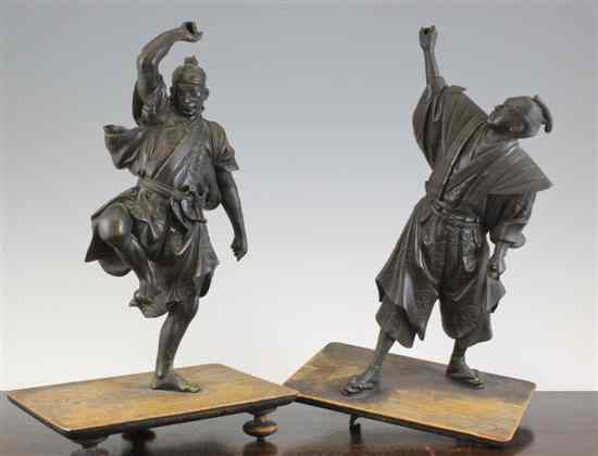 Appraisal: Two Japanese bronze figures of Samurai warriors Meiji period -