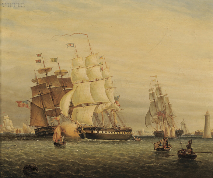 Appraisal: Charles Porter Sismore Continental th Century American Vessels Exchanging Salutes