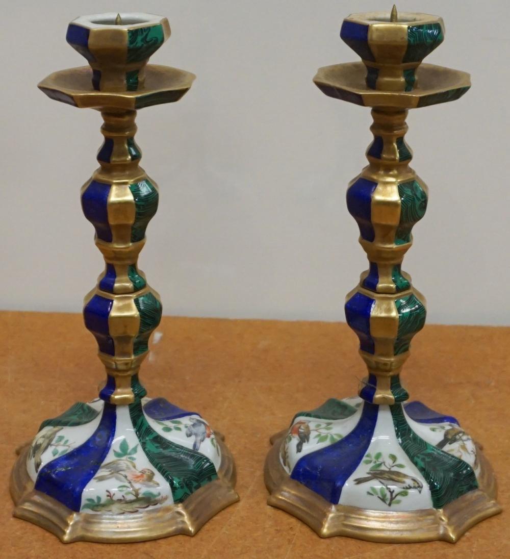 Appraisal: Pair Sevres-Type Porcelain Candlesticks H in cm