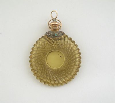 Appraisal: A th century French two-colour gold mounted pale yellow glass