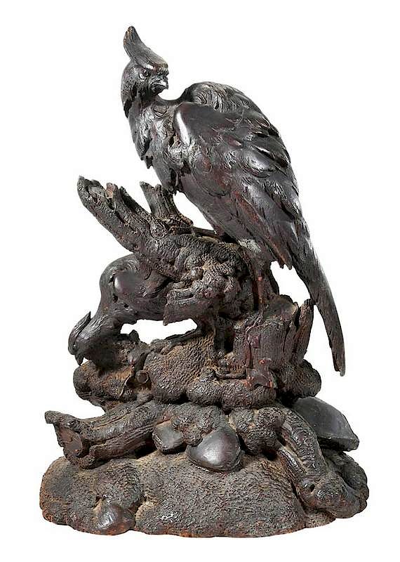 Appraisal: German School th century Untitled two game birds unsigned carved