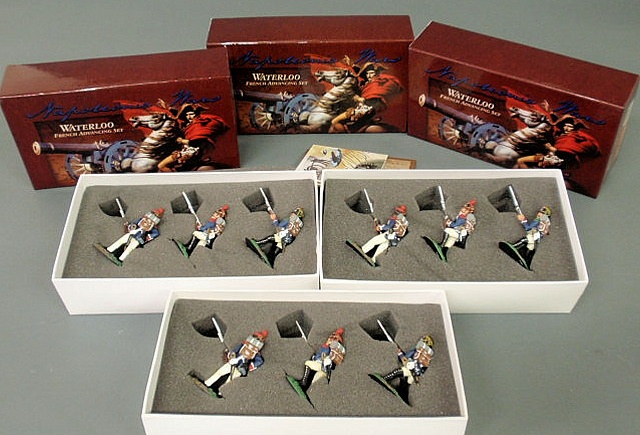 Appraisal: Three identical boxed three-piece sets of Britains French Advancing Set