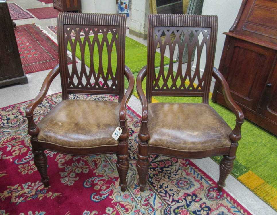 Appraisal: A SET OF FOUR MAHOGANY ARMCHAIRS Bernhardt Furniture Co Belmont