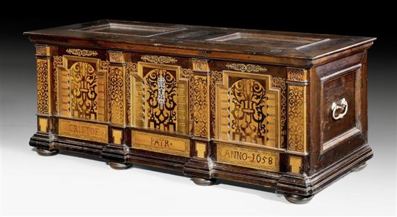 Appraisal: LARGE COFFER early Baroque inscribed CHRISTOF PAYR and dated South