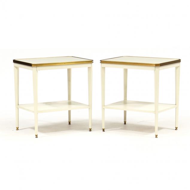 Appraisal: HERITAGE HOME PAIR OF LACQUERED ORMOLU MOUNTED SIDE TABLES Contemporary