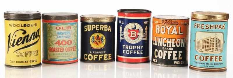 Appraisal: Lot of Coffee Tins Description Lot includes Vienna Coffee Superba