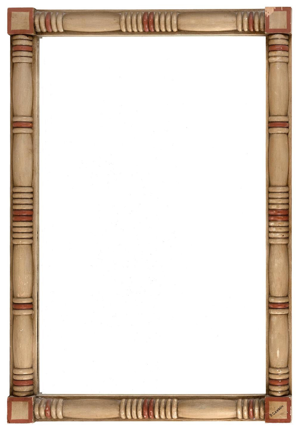 Appraisal: RALPH EUGENE CAHOON JR MASSACHUSETTS - HALF-COLUMN MIRROR PAINTED IN