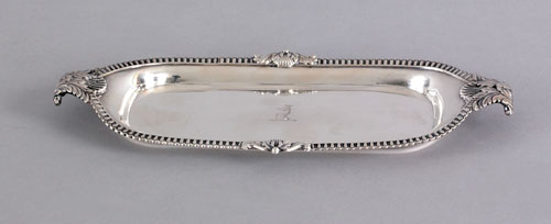 Appraisal: English silver snuffer tray bearing the touch of Emes Barnard