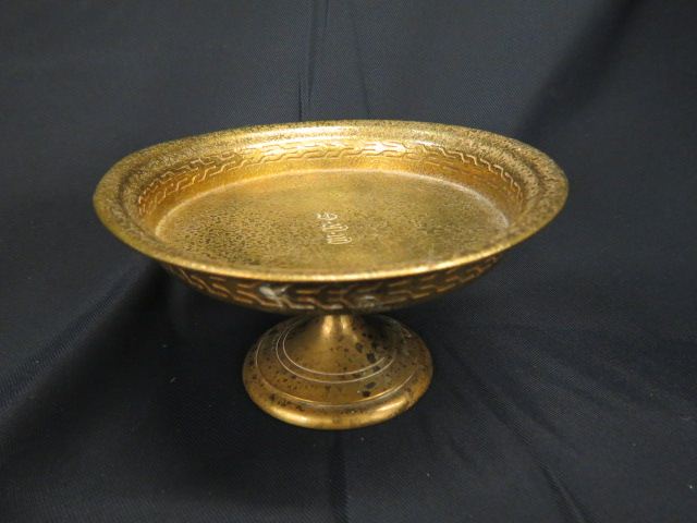 Appraisal: Tiffany Studios Bronze Compote dore finish diameter pedestal base signed