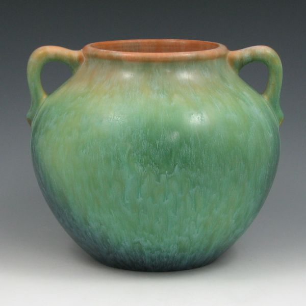 Appraisal: Roseville Earlam - handled broadly-formed vase with excellent crystalline glaze