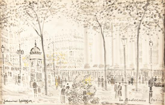 Appraisal: Johannes Schiefer Dutch American - Le Madeleine Paris watercolor on