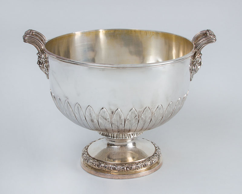 Appraisal: EARLY GEORGE III SILVER FOOTED TWO-HANDLED BOWL Marked 'I S