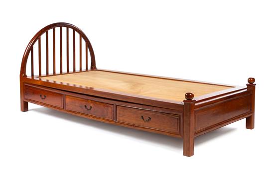 Appraisal: Sale Lot A Huanghuali Bed having an arched headboard with