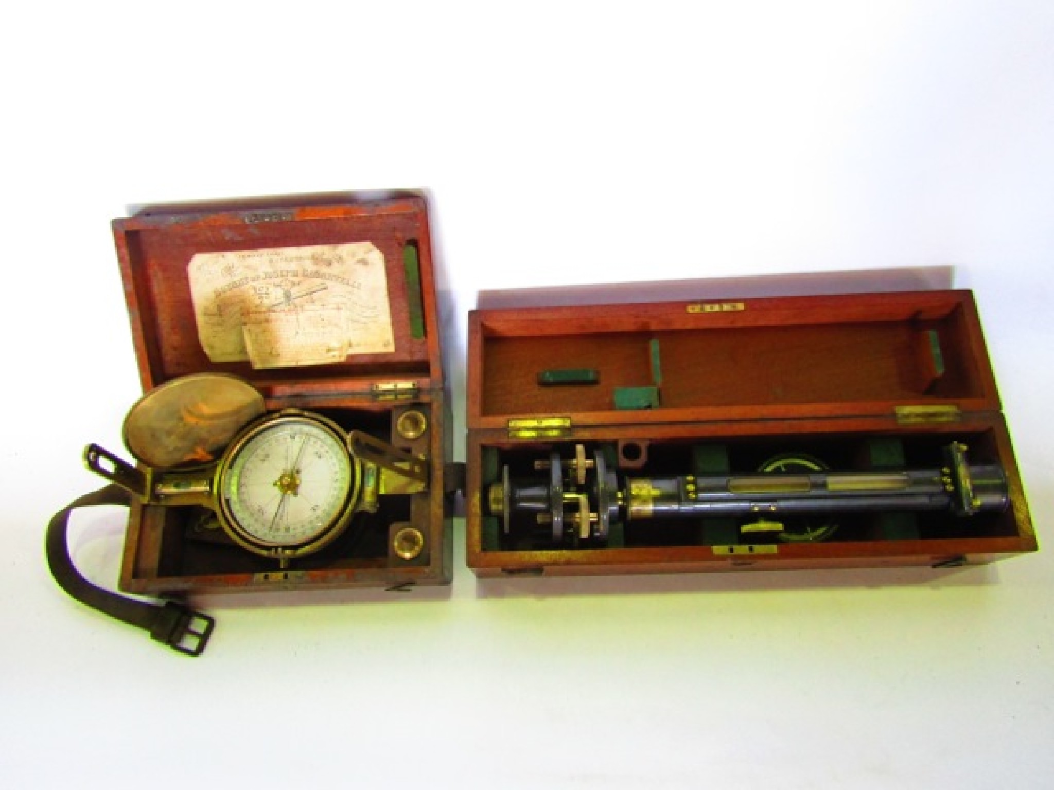 Appraisal: A cased th century mining theodolite stamped to side G