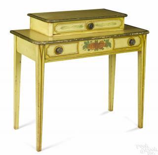 Appraisal: Maine painted Hepplewhite pine dressing table early th c retaining