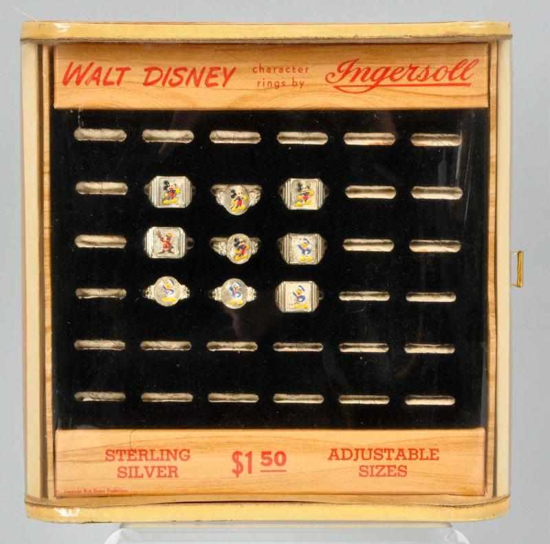 Appraisal: Ingersoll Walt Disney Ring Display Description Comes with nine sterling