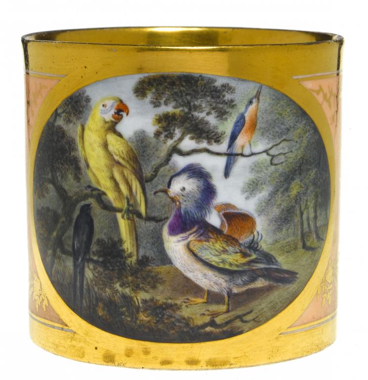 Appraisal: A DERBY ORNITHOLOGICAL COFFEE CAN painted probably by John Brewer