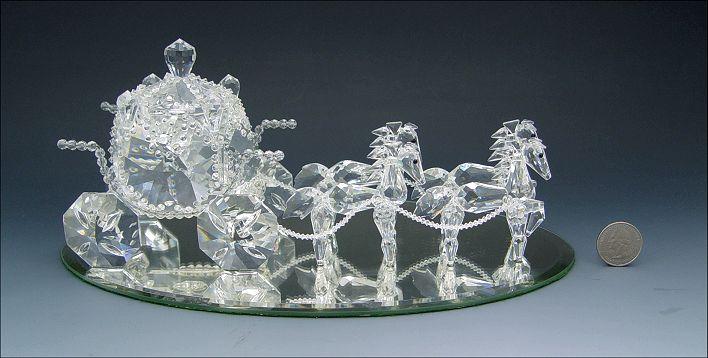 Appraisal: CRYSTAL CINDERELLA HORSE DRAWN CARRIAGE Crystal Galleria of Hawaii signed